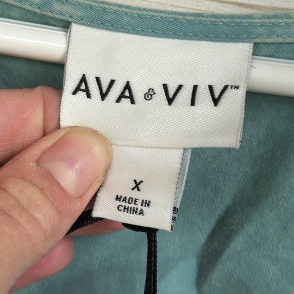 Ava & Viv Balloon 3/4 Sleeve A-line Tiered Dress Size X - Picture 4 of 8